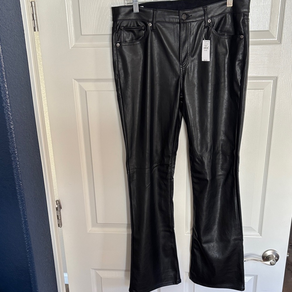NWT Faux Leather GAP Black Boot Cut Women